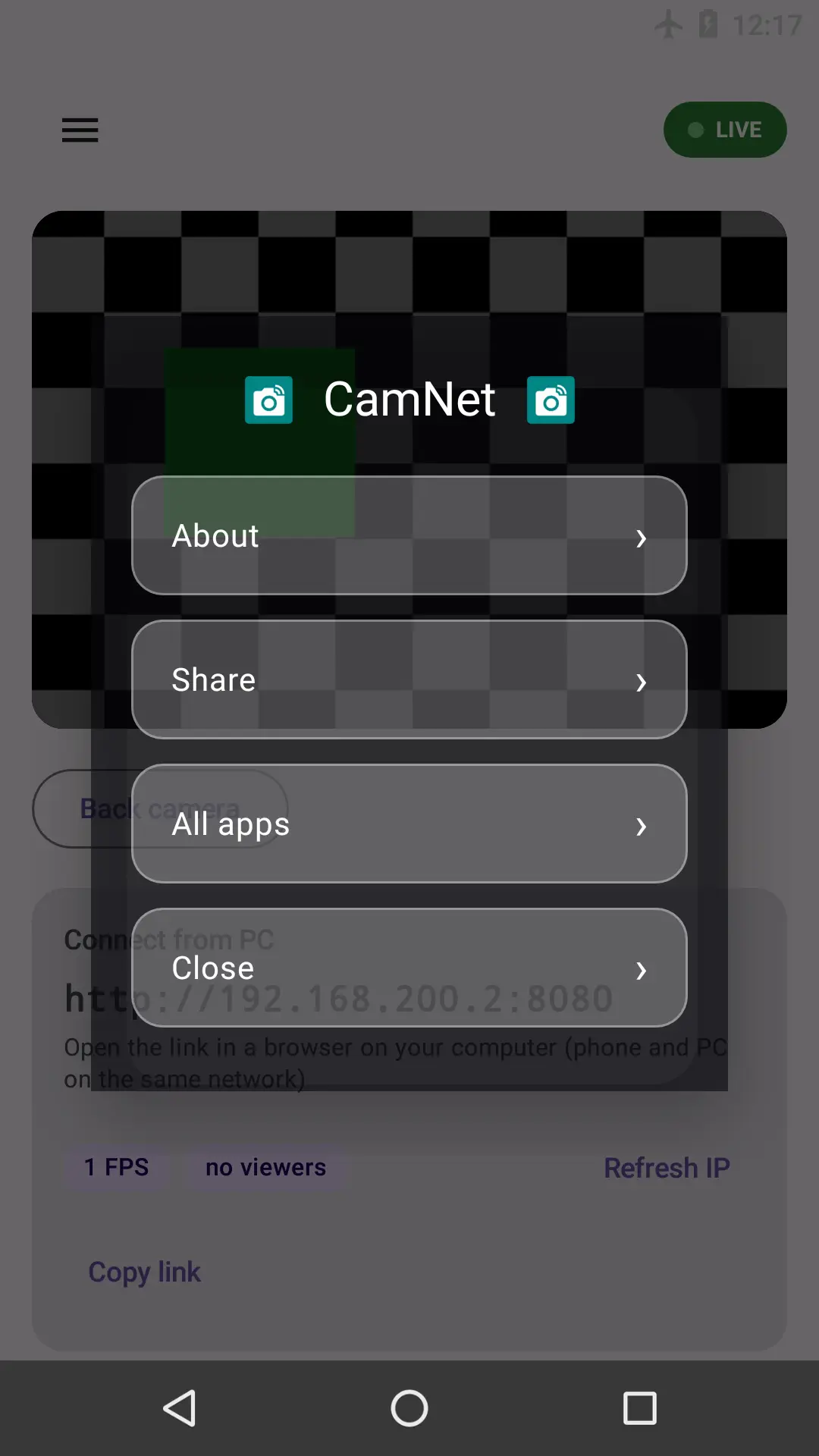 Скриншот приложения CamNet