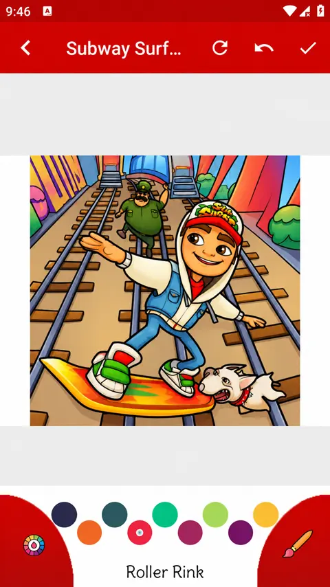 Скриншот приложения Subway Surfers Coloring