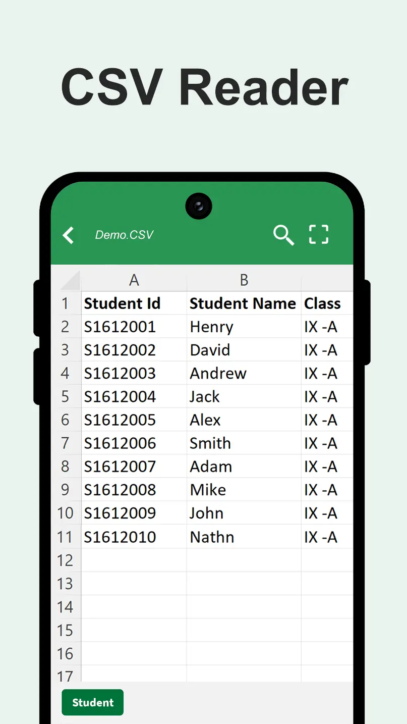 Скриншот приложения CSV Считыватель