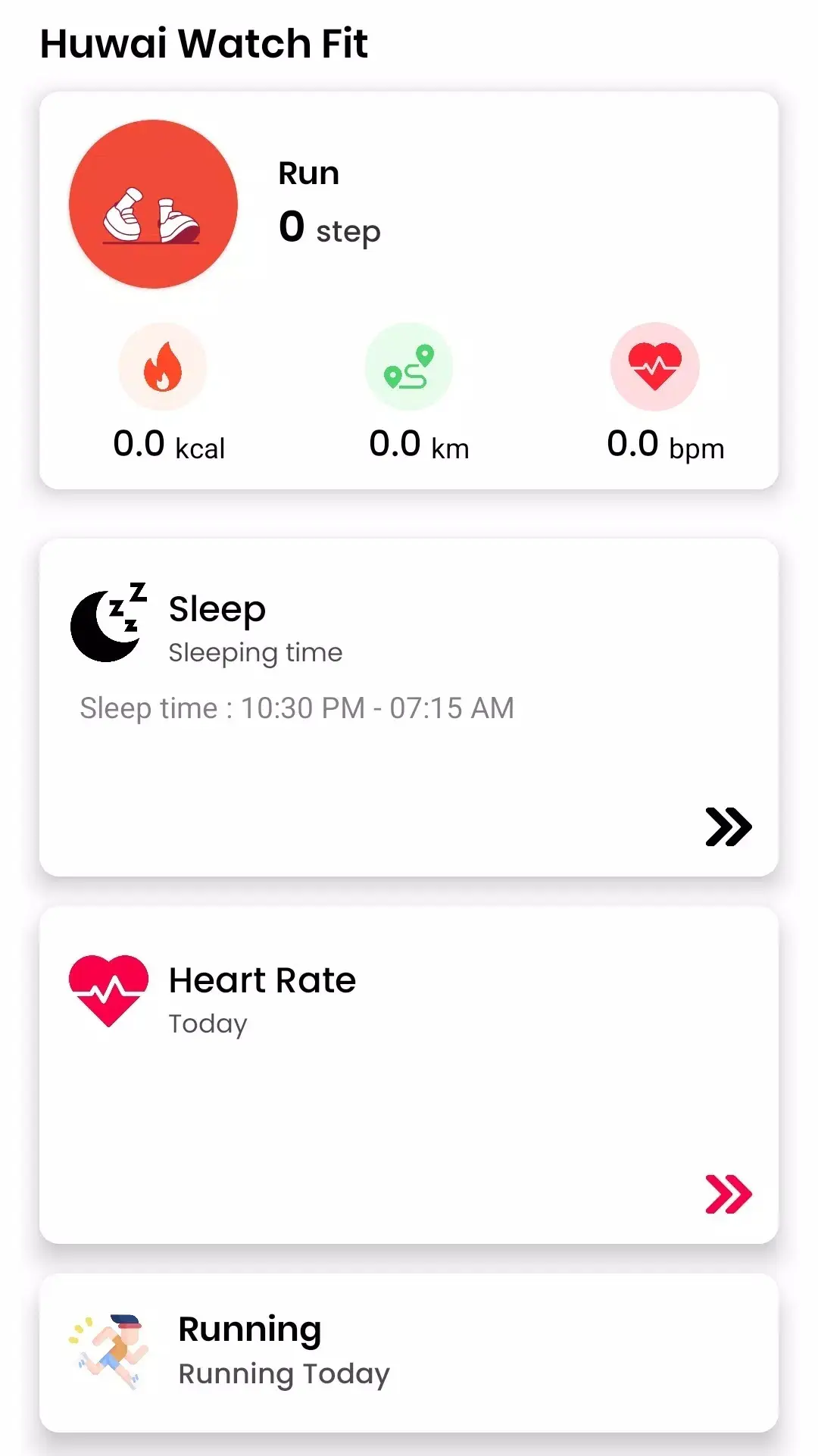 Скриншот приложения Huawei Watch Fit