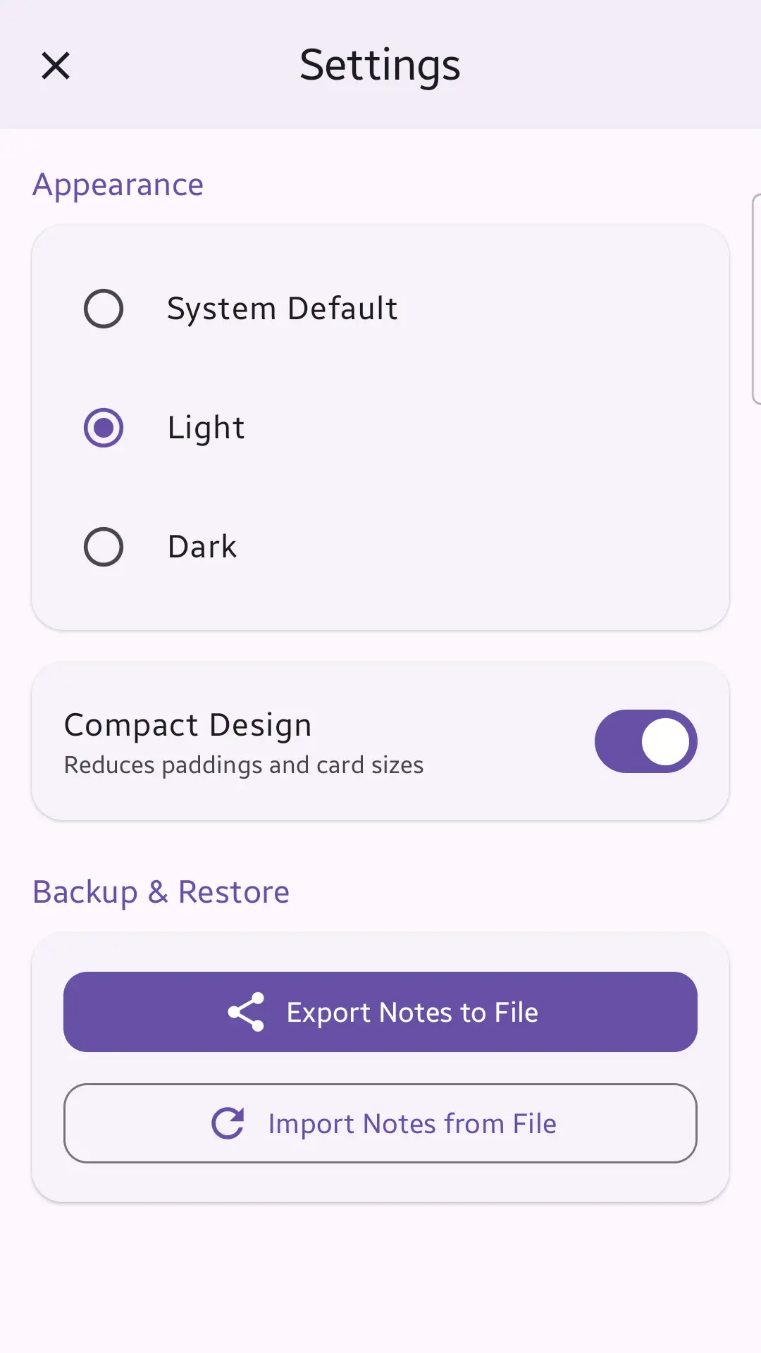 Скриншот приложения FastNote