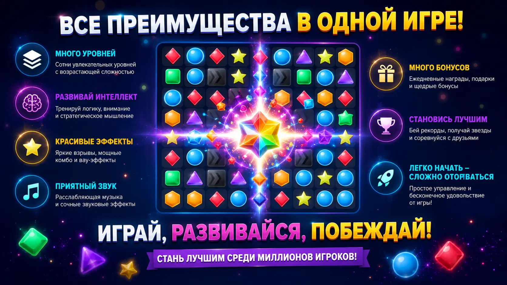 Скриншот приложения Три в ряд